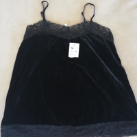 Nuova, canottiera in pizzo e velluto, M