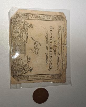 FRANKREICH ASSIGNAT 50 SOLS - LOI DA 22 MAI 1793