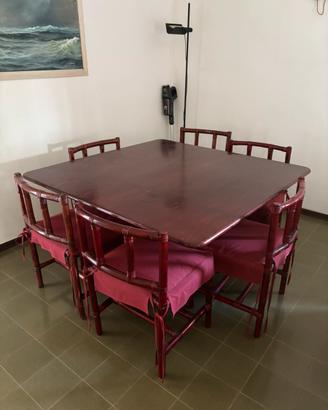 Tavolo pranzo in bambu vintage