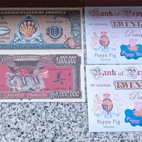 Lotto 7 banconote :  USA e Inghilterra FDS