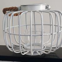 lanterna metallo bianco e corda