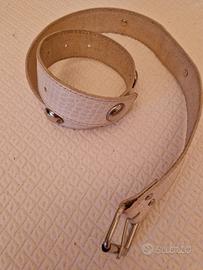 Cintura pelle bianca 