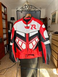 Giacca da moto in vera pelle