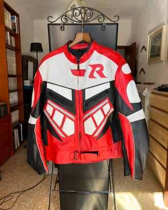 Giacca da moto in vera pelle