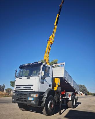 IVECO EuroCargo 170E27 gru + ribaltabile trilatera