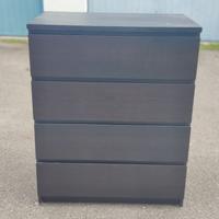 Cassettiera Malm IKEA 4 cassetti marrone nero