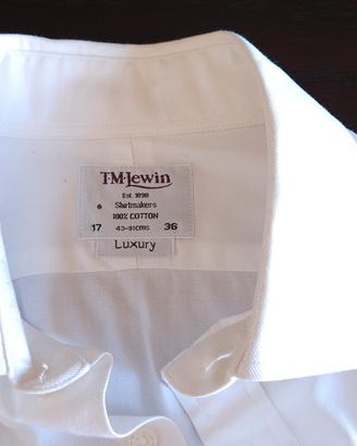 T M Lewin London camicia uomo tg 43 polsino dopp