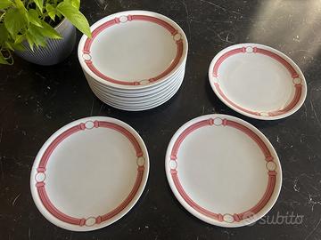 12 piatti Schönwald vintage porcellana rosa/oro