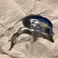 Delino in vetro soffiato con inserti blu