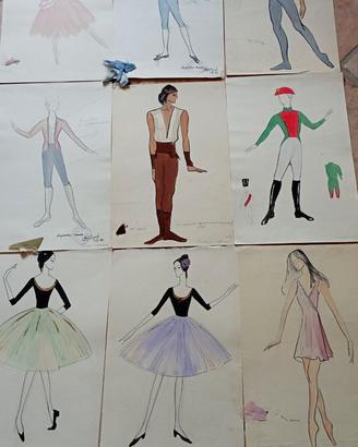 Bozzetti per produzioni teatrali.  1972.