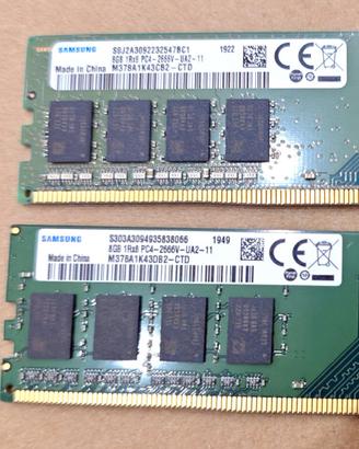 Kit RAM 16GB (2x8GB) DDR4 2666MHz Samsung per PC D