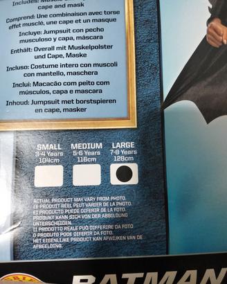 vestito carnevale bimbo Batman anni 7/8 Rubies 