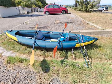Canoa gonfiabile 2 posti con remi e pompa gonfiagg