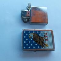 Zippo originale Aquila su bandiera americana