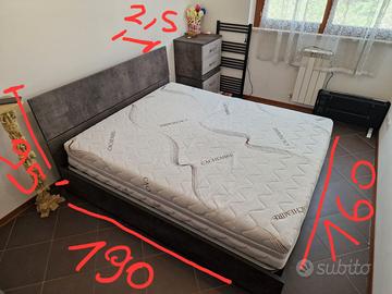 Letto contenitore matrimoniale / comodino / comò