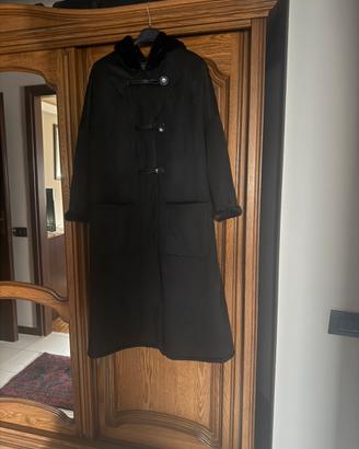 Cappotto scamosciato nero
