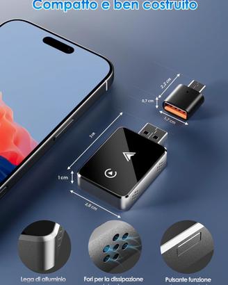 Adattatore Wireless 2-in-1 per CarPlay