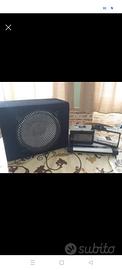 subwoofer radio JVS e amplificatore 