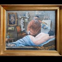 Scuola Toscana (XX)- PITTORE E LA MODELLA