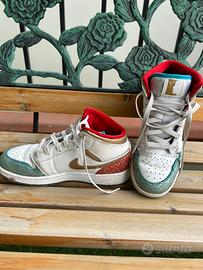 Air jordan bianche oro azzurre e rosse 37,5