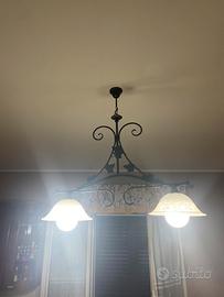 Lampadario da cucina con due lampade