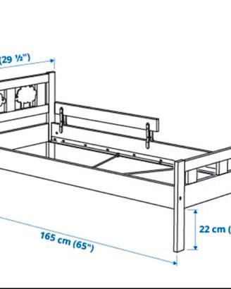 Lettino Bambini Ikea kritter Bianco 70x160cm