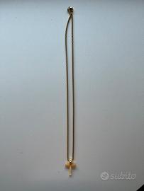 Collanina Dorata Con Croce (Oro Finto)