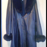 Cappotto donna vera pelle nero