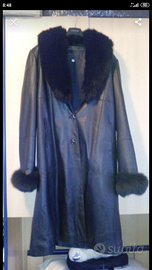 Cappotto donna vera pelle nero