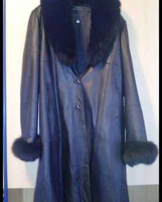 Cappotto donna vera pelle nero