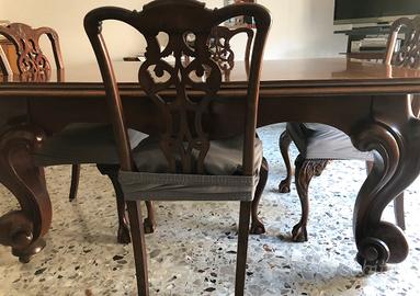 6 sedie Chippendale mogano