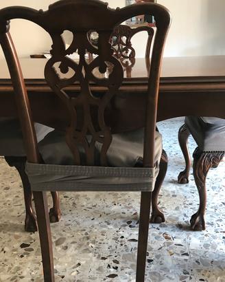 6 sedie Chippendale mogano