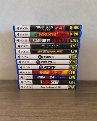 Lotto Giochi PlayStation 5. Prezzi in foto.