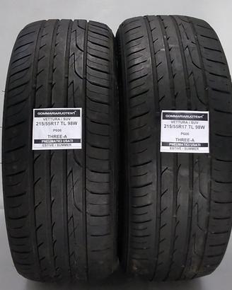 2 PNEUMATICI USATI 215/55R17 98W P606 THREE A GOMM