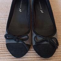 Ballerine scamosciate colore grigio/nero