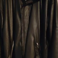 Giaccone in pelle nera Armani Jeans 