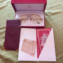 Occhiali Cartier Santos vintage placcato oro full