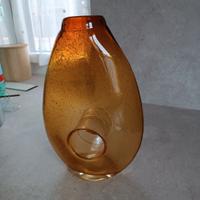 Vaso vetro trasparente ocra