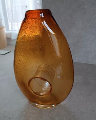 Vaso vetro trasparente ocra