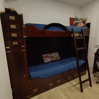 Camera completa in mogano massello stile marina