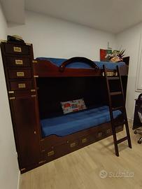 Camera completa in mogano massello stile marina