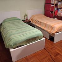 2 letti ikea modello malm con 2 casseti