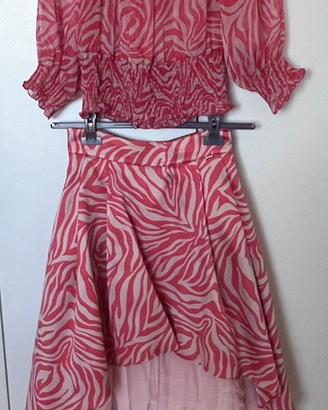 Completo zebrato rosa