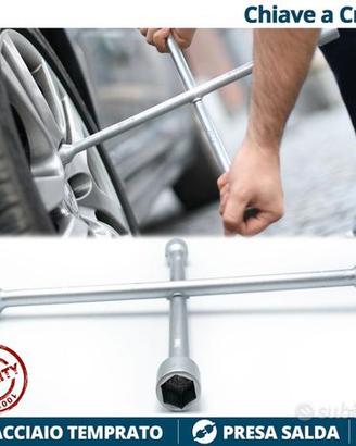 CHIAVE a CROCE per Ruote Auto 17 19 21 23 ACCIAIO