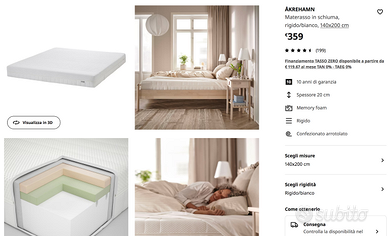 Struttura letto Mandal e materasso IKEA - Arredamento e Casalinghi In  vendita a Milano