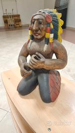 Statua Grande Indiano d'America + Coppia busti