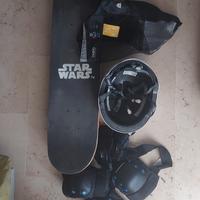 skateboard + protezione + casco bambino
