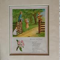 antica stampa inglese vittoriana 