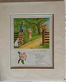 antica stampa inglese vittoriana 