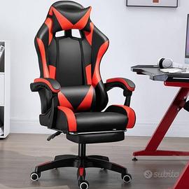 Sedia gaming con poggiapiedi